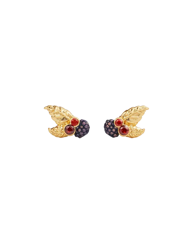 fable-england-orla-blackberry-ohrstecker-gold-granat image 1
