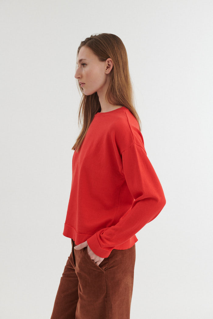 basic-apparel-kari-o-neck-pullover-rot-bio-baumwolle image 3