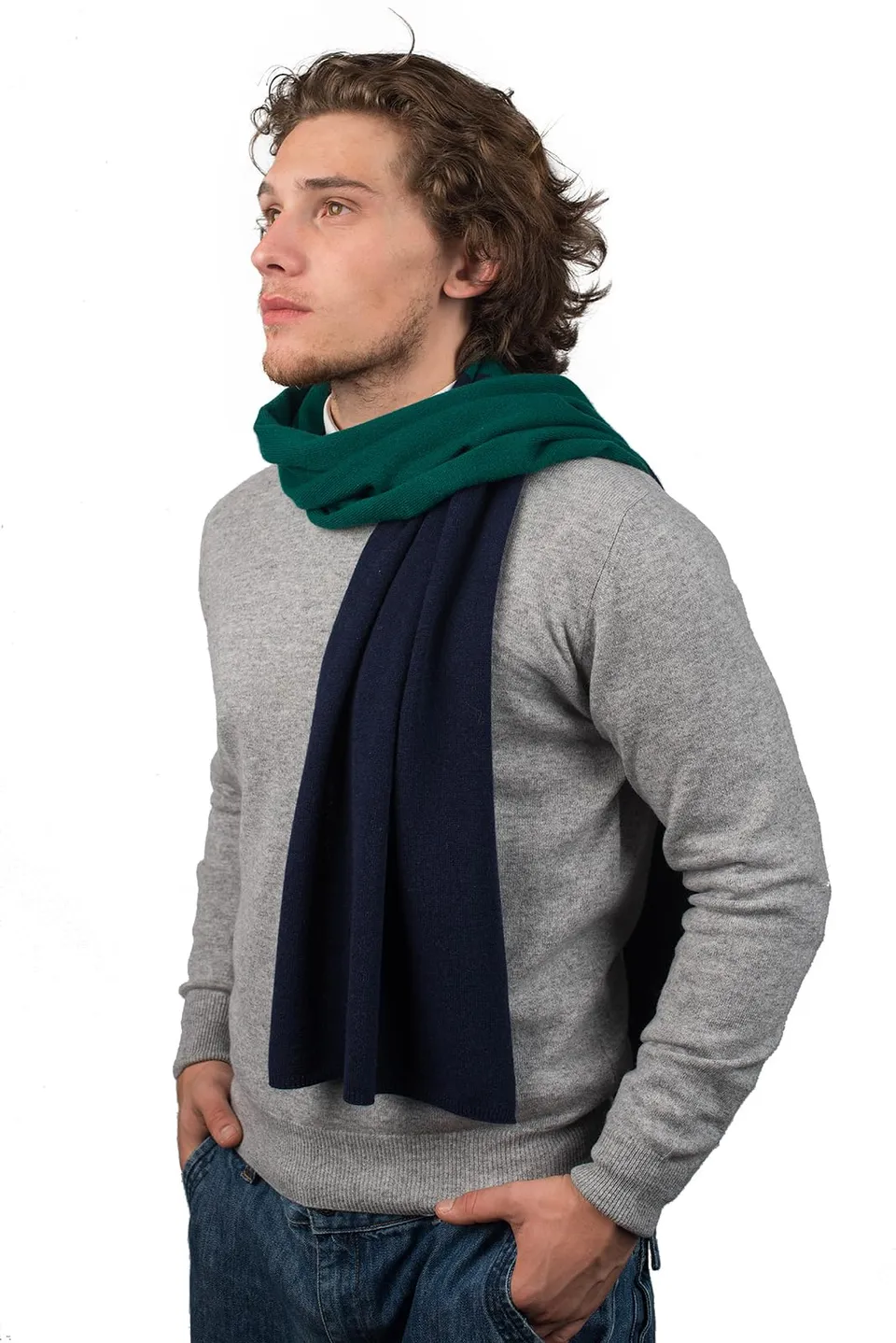 dalle-piane-cashmere-schal-zweifarbig-herren-blau-170cm image 1