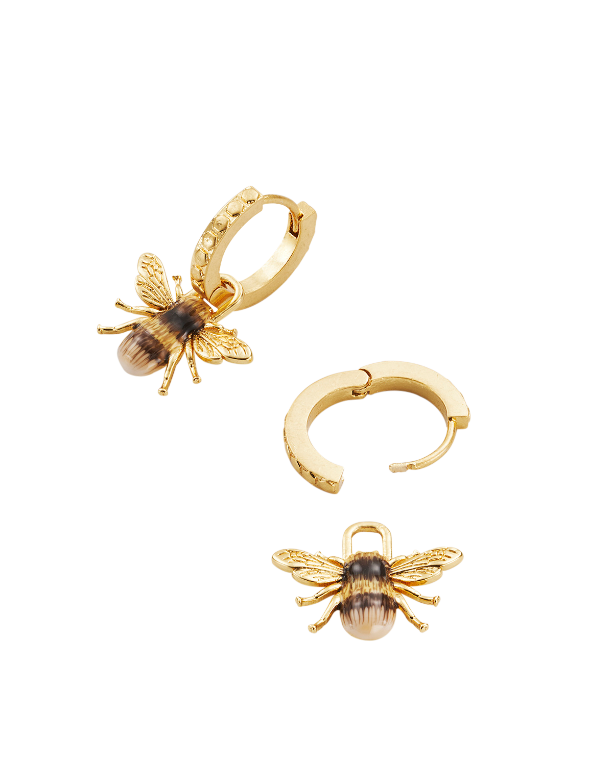 fable-england-bee-schmuckset-kette-huggie-ohrringe-gold image 6