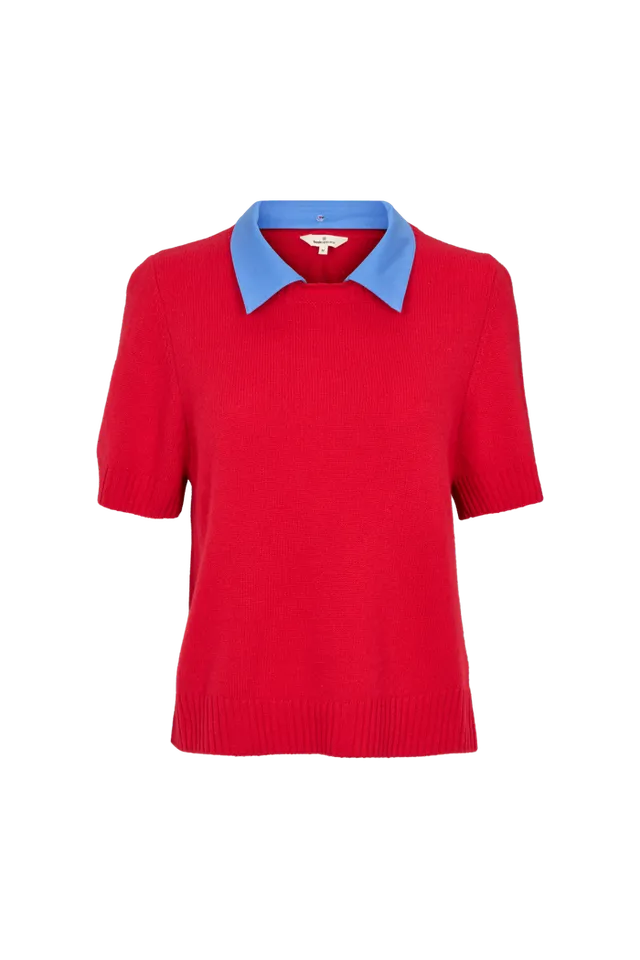 basic-apparel-liz-ss-collar-strickpullover-tomato-merinowolle image 1