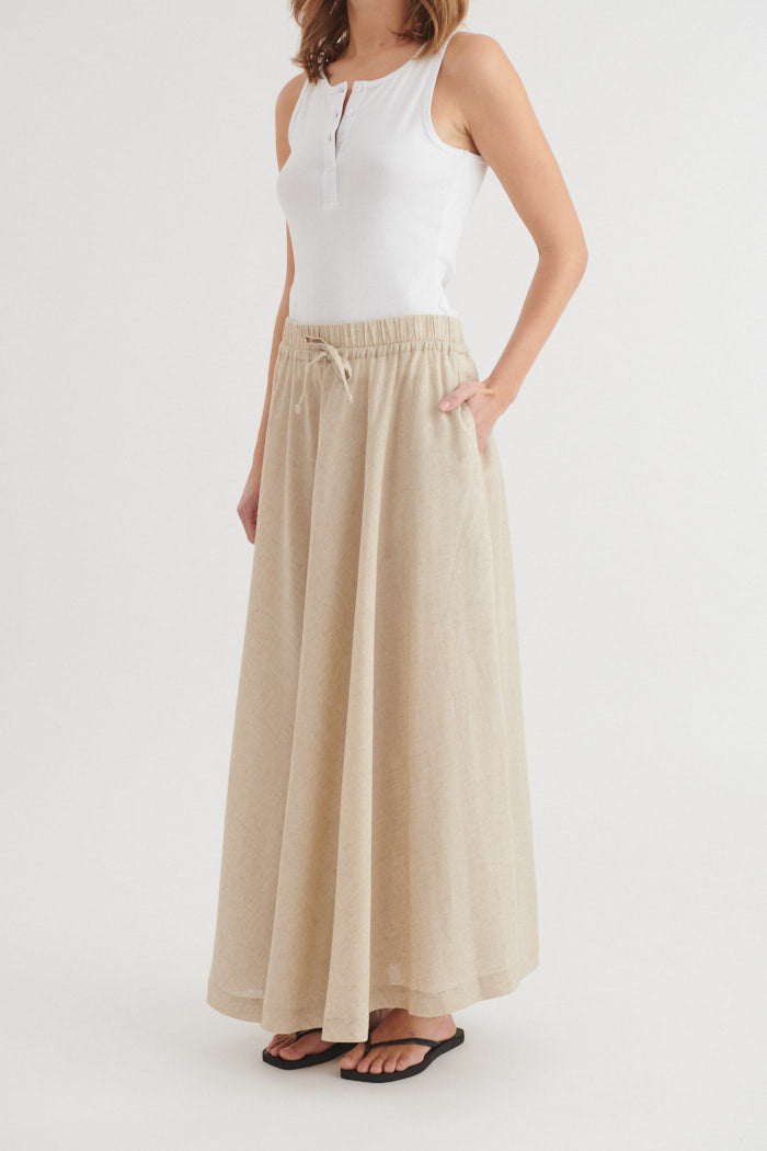 basic-apparel-carina-ba433-08-leinenrock-natural-melange-lang image 2