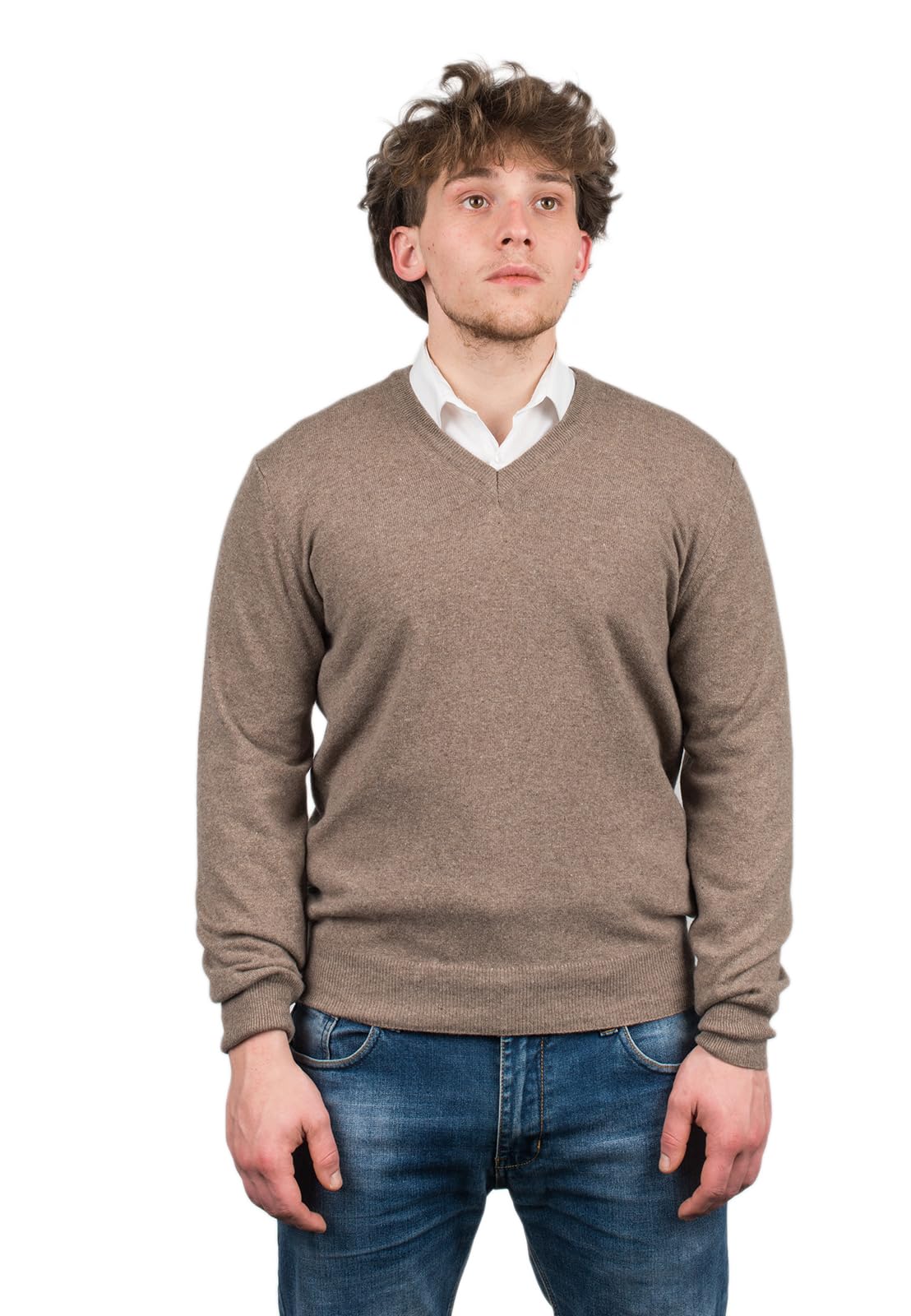 dalle-piane-cashmere-sweater-v-ausschnitt-pullover-kamel-herren image 8