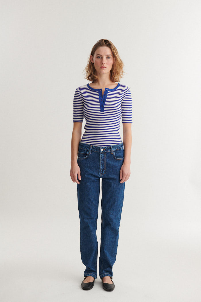 basic-apparel-ludmilla-top-streifen-blau-bio-baumwolle image 5