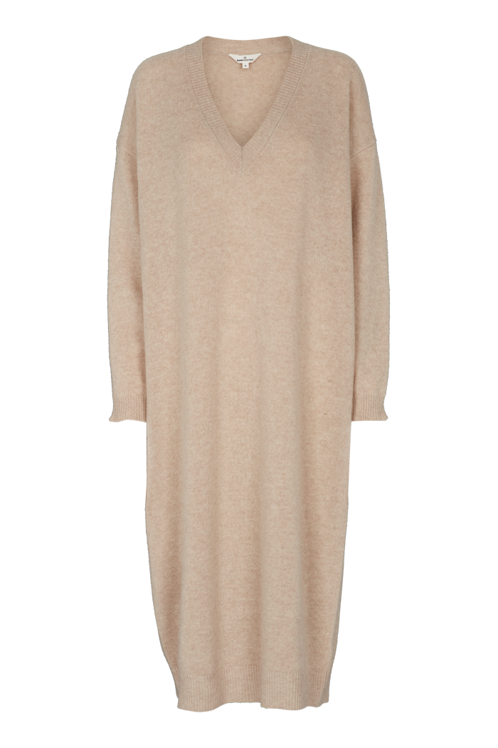 basic-apparel-lise-v-dress-wollkleid-birch-oversize image 1