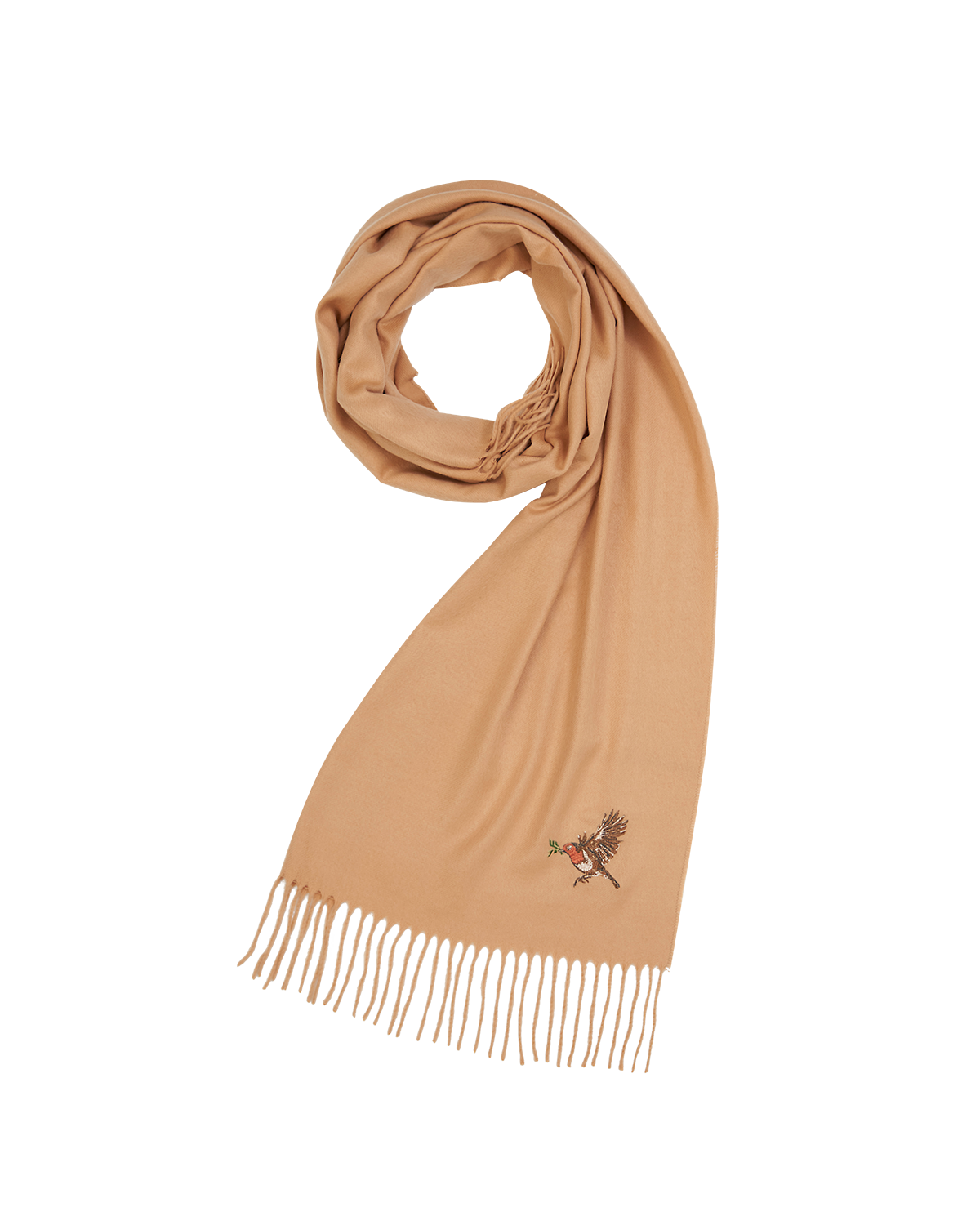 fable-england-robin-embroidered-schal-camel-bestickt image 1