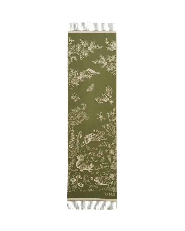 fable-england-scarves-woodland-jacquard-schal-khaki-lang image 1