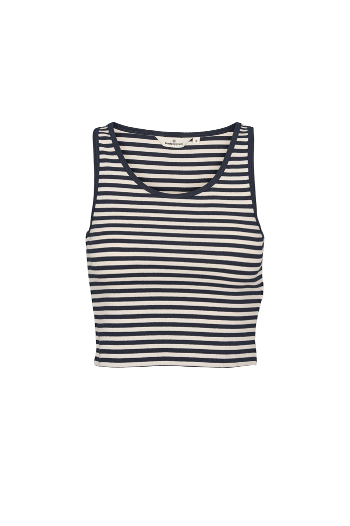 basic-apparel-ludmilla-stripe-crop-tank-birch-navy-top image 1