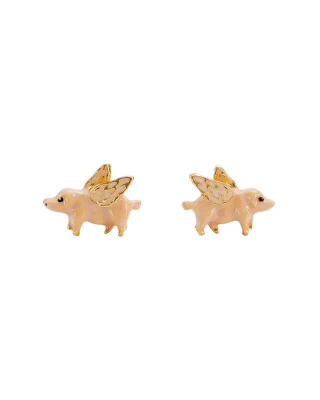 fable-england-flying-pig-ohrstecker-gold-emaille image 1