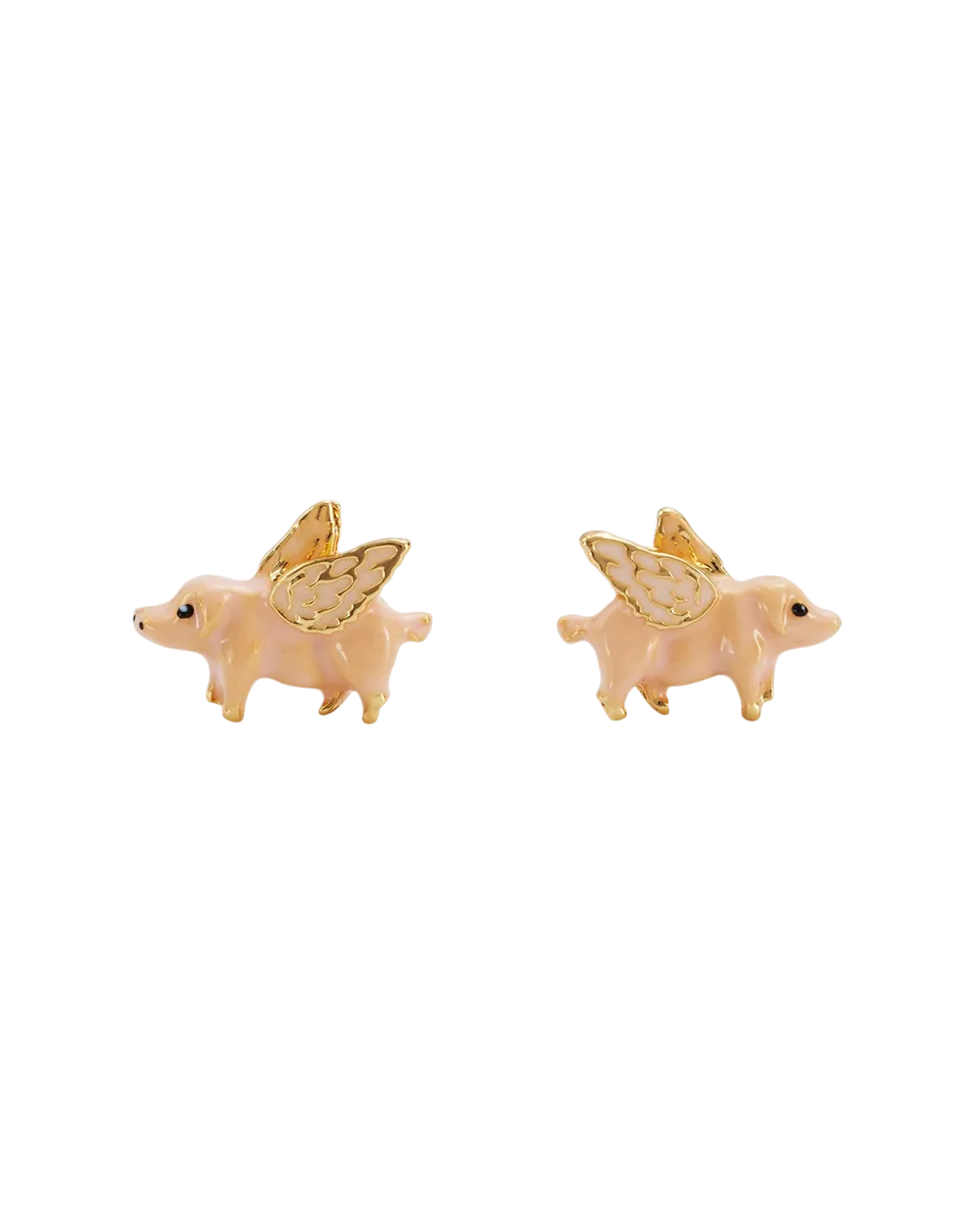 fable-england-flying-pig-ohrstecker-gold-emaille image 1