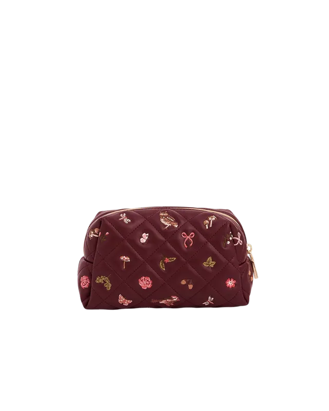 fable-england-medium-pouch-beutel-burgundy-bestickt-gesteppt image 1