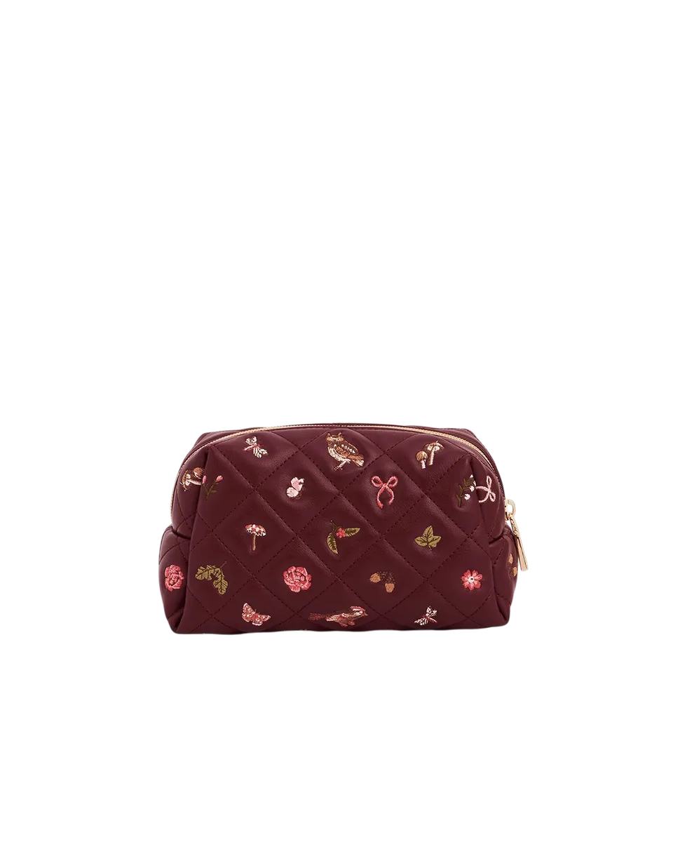 fable-england-medium-pouch-beutel-burgundy-bestickt-gesteppt image 1