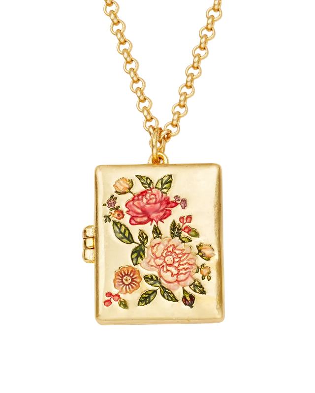 fable-england-jewellery-eve-floral-locket-halskette-gold-medaillon image 1