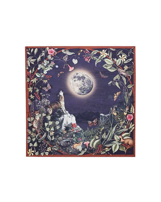 fable-england-scarves-wolf-garden-schal-navy-quadratisch image 1