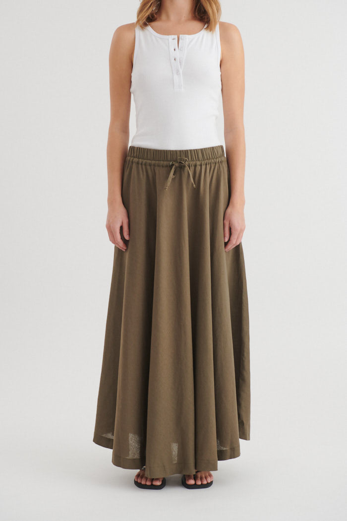 basic-apparel-carina-skirt-sea-turtle-maxirock-leinen-ecovero image 1