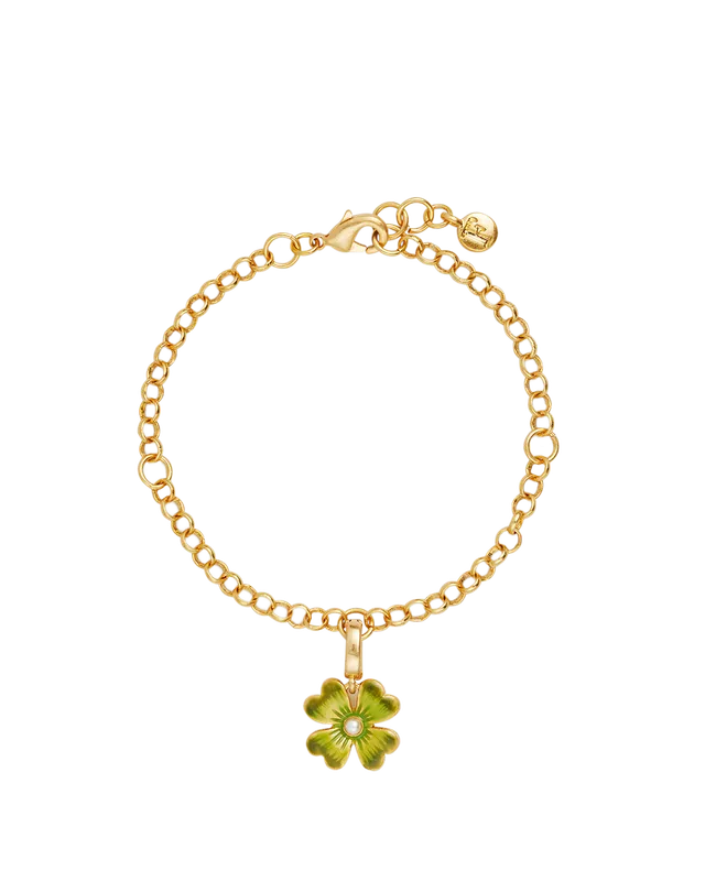 fable-england-jewellery-gold-lucky-clover-pearl-charm-bracelet-armband-gold image 1