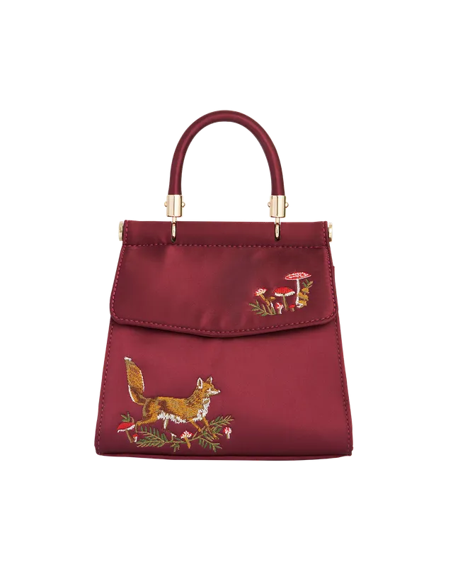 fable-england-handbags-tote-fox-mushroom-bordeaux-satin image 1