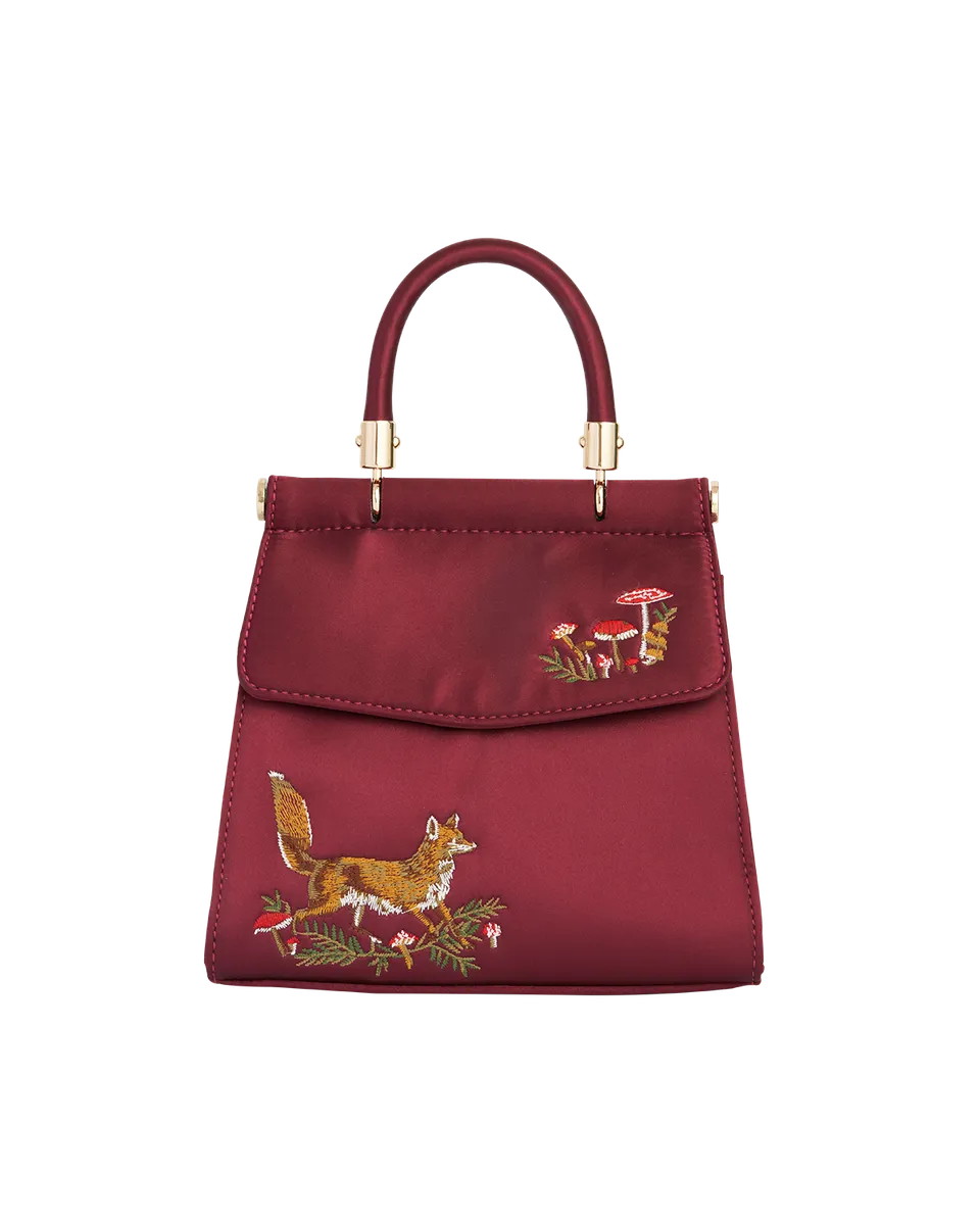 fable-england-handbags-tote-fox-mushroom-bordeaux-satin image 1