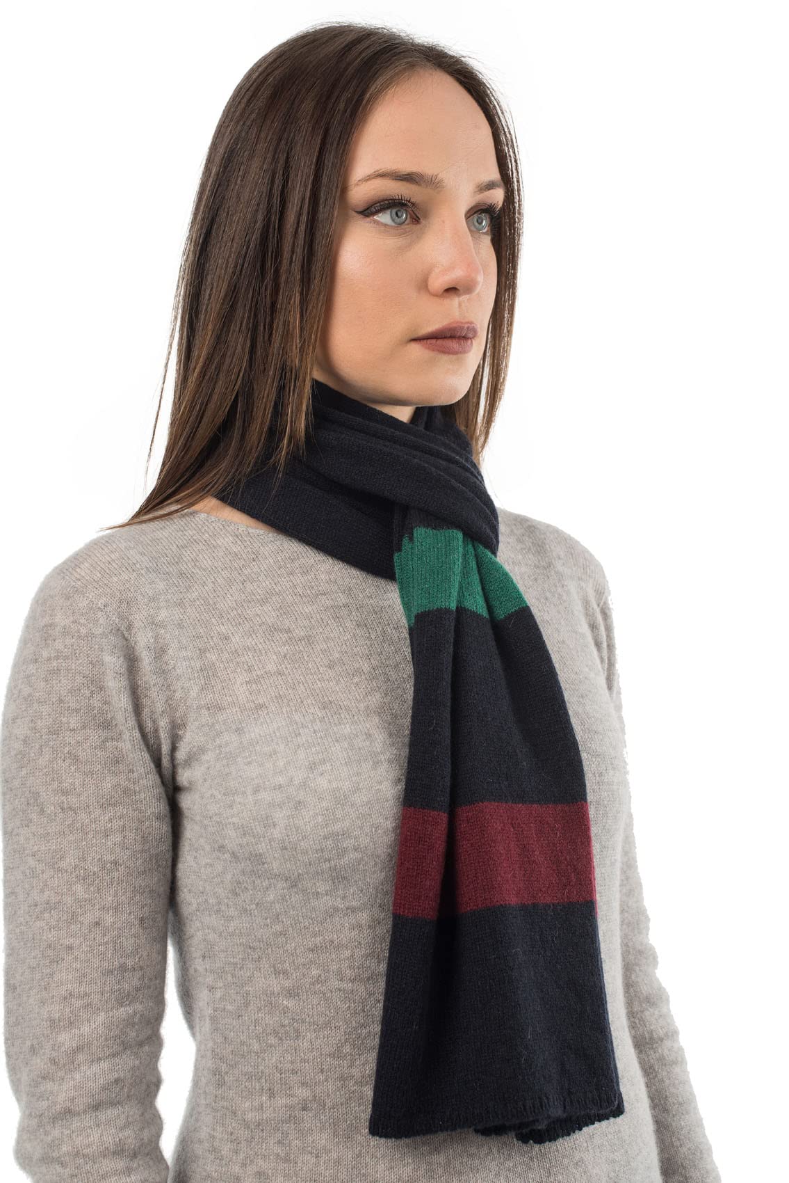 dalle-piane-cashmere-schal-gestreift-100-kaschmir-blau image 2