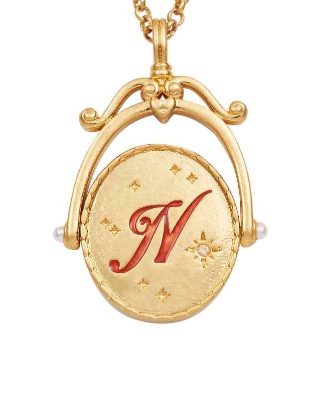 fable-england-n-initial-nasturtium-gold-spinner-halskette image 1