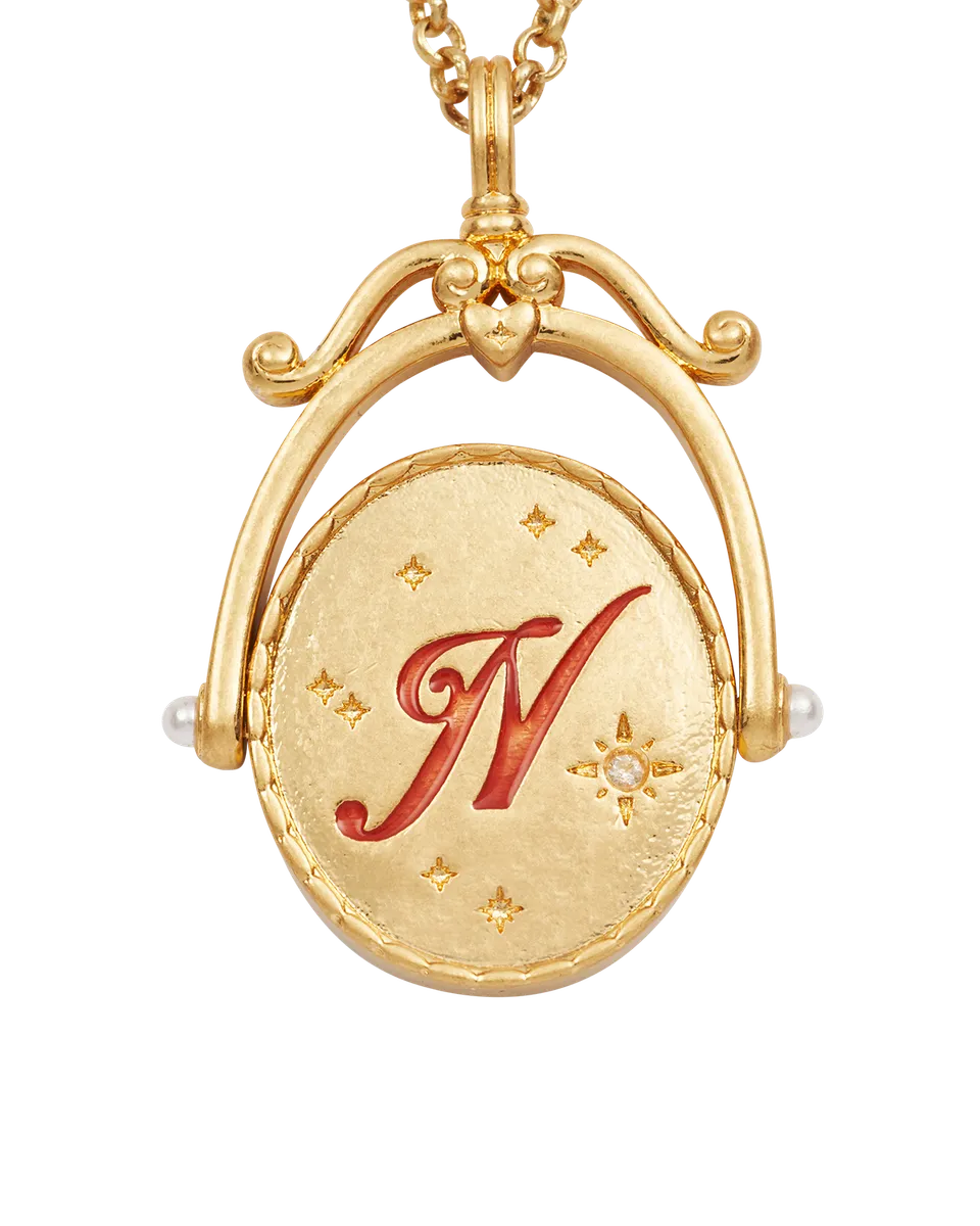 fable-england-n-initial-nasturtium-gold-spinner-halskette image 1