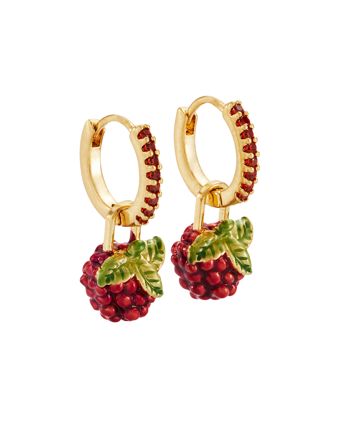 fable-england-orla-raspberry-huggie-ohrringe-gold image 3