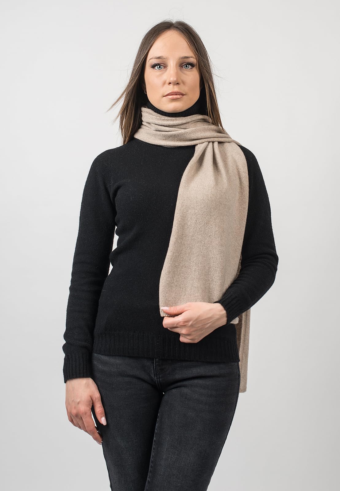 dalle-piane-cashmere-scarf-damen-schal-beige-regenerierter-kaschmir image 2