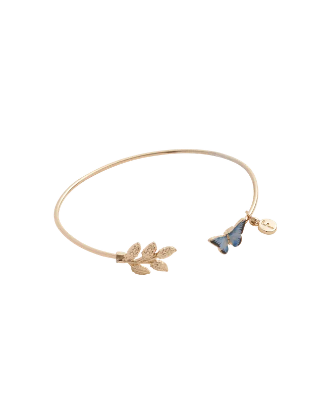 fable-england-enamel-blue-butterfly-bangle-armreif-gold image 1