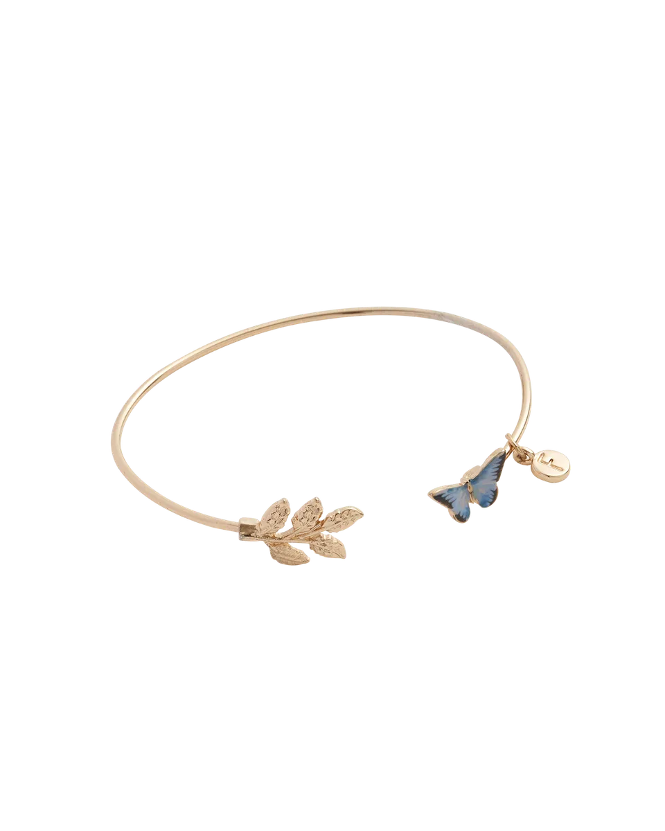 fable-england-enamel-blue-butterfly-bangle-armreif-gold image 1