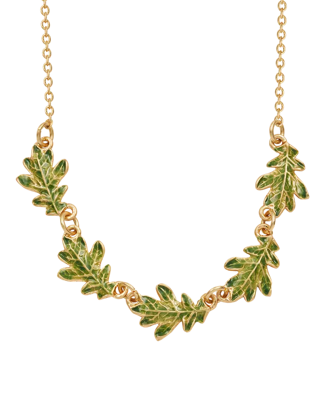 fable-england-jewellery-gold-oak-leaf-choker-blatt-gr-n image 1