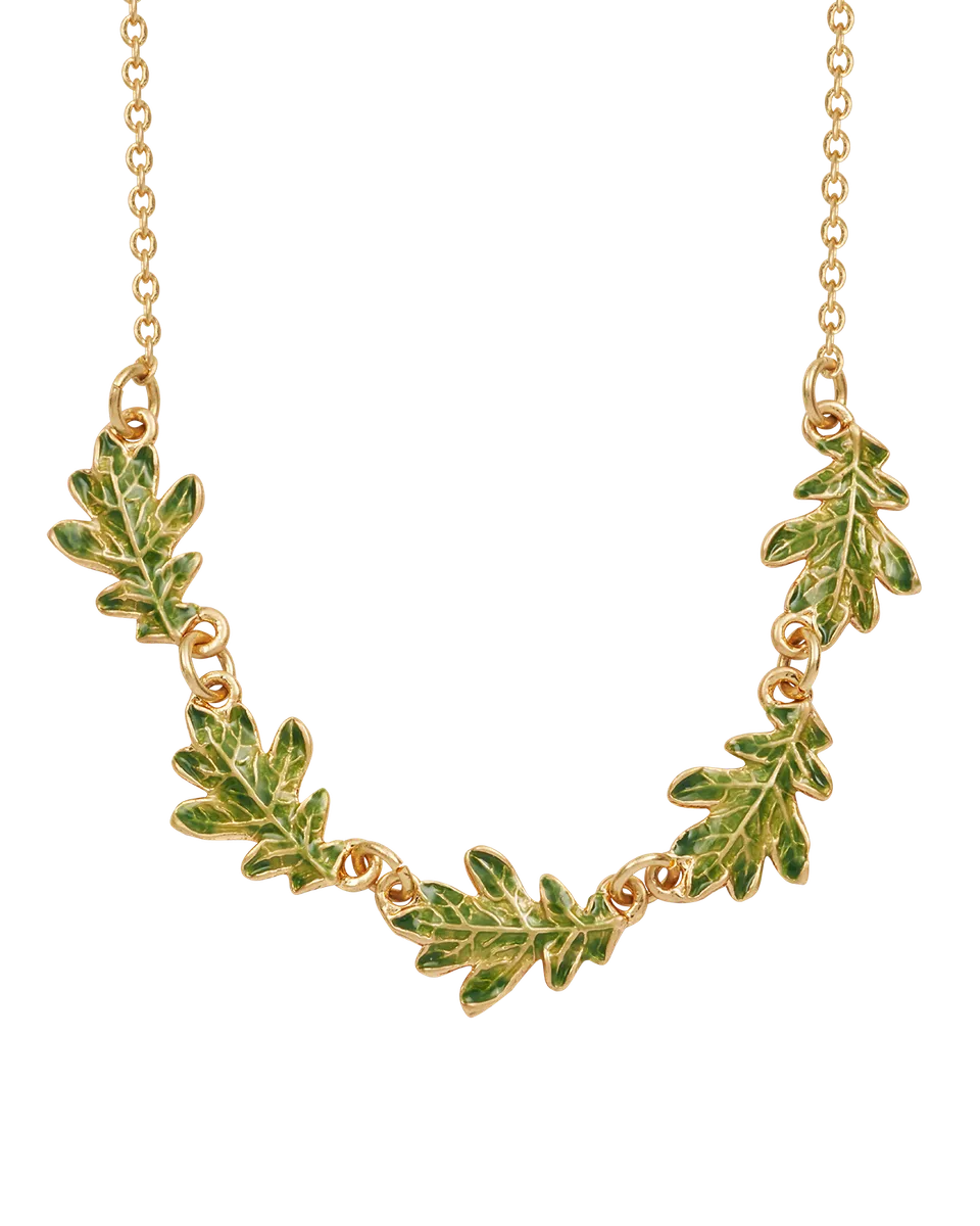 fable-england-jewellery-gold-oak-leaf-choker-blatt-gr-n image 1
