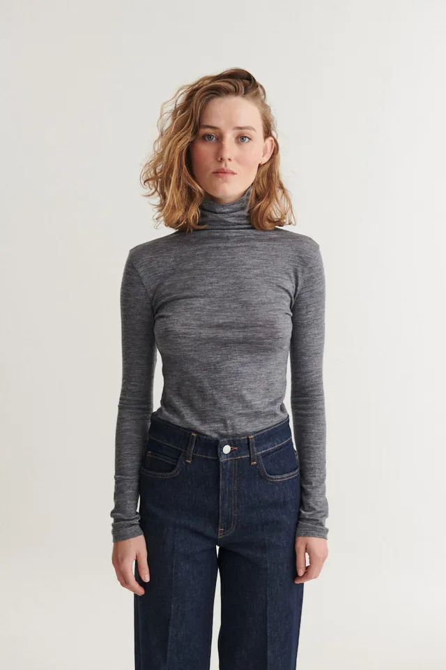 basic-apparel-rinja-t-neck-rollkragenshirt-grey-mel-wollmix image 1