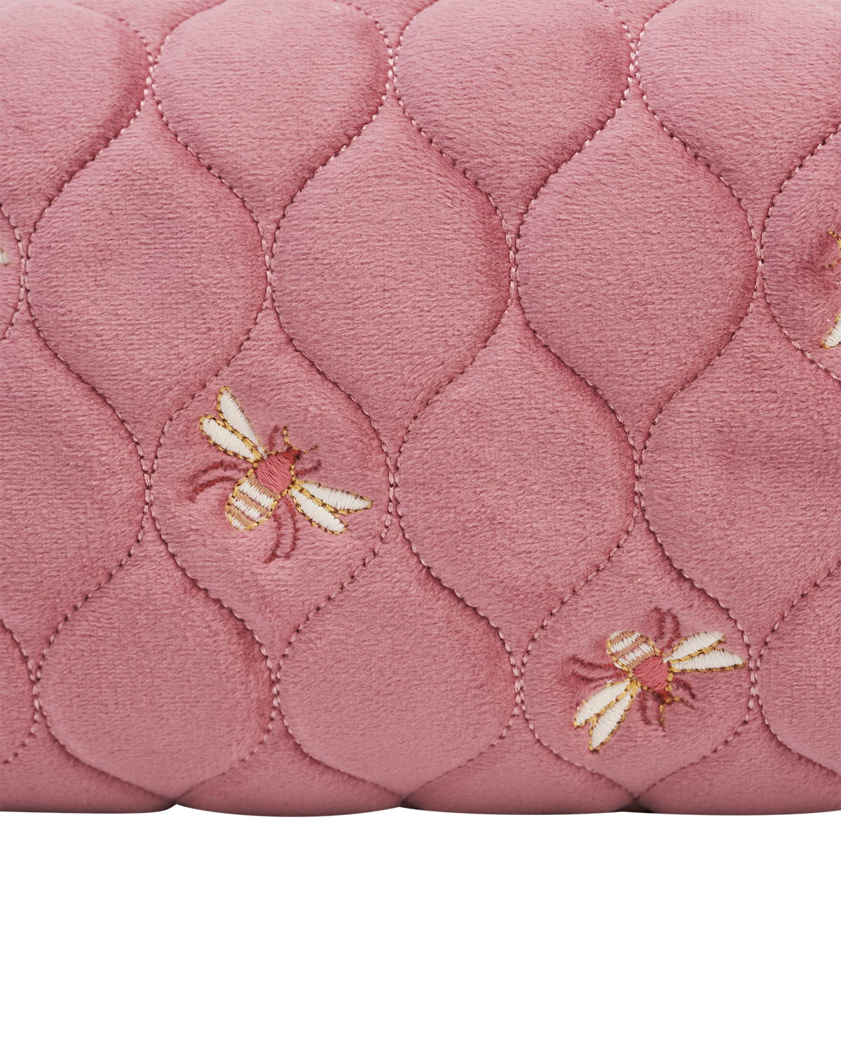 fable-england-accessories-pouch-samt-rosa-biene-gesteppt image 7