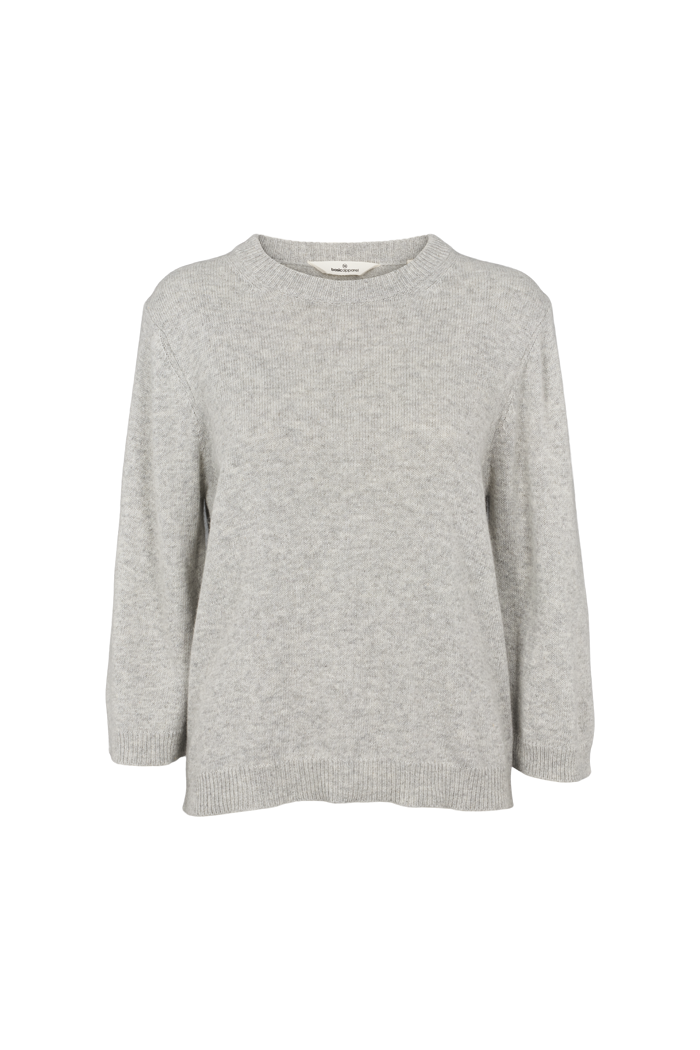 basic-apparel-cady-3-4-sleeve-pullover-light-grey-mel-wolle image 1
