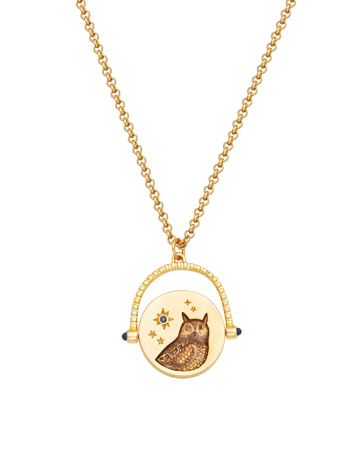fable-england-owl-spinner-halskette-gold-eule-blau image 6