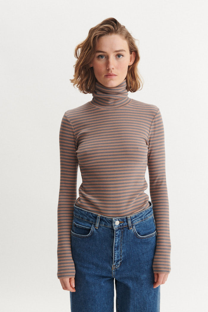 basic-apparel-ludmilla-high-neck-longsleeve-portabella-bio-baumwolle image 1