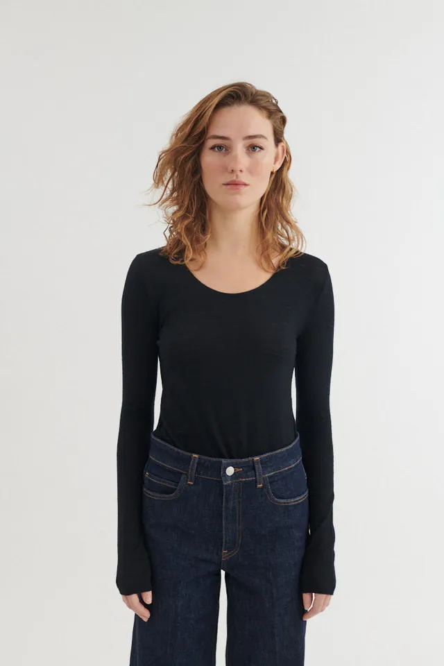 basic-apparel-rinja-ls-tee-langarmshirt-black-wolle image 1