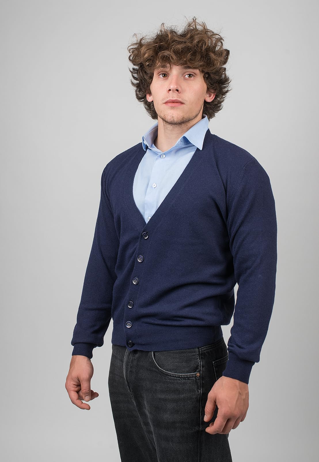 dalle-piane-cashmere-strickjacke-herren-l-blau-woll-kaschmir image 3