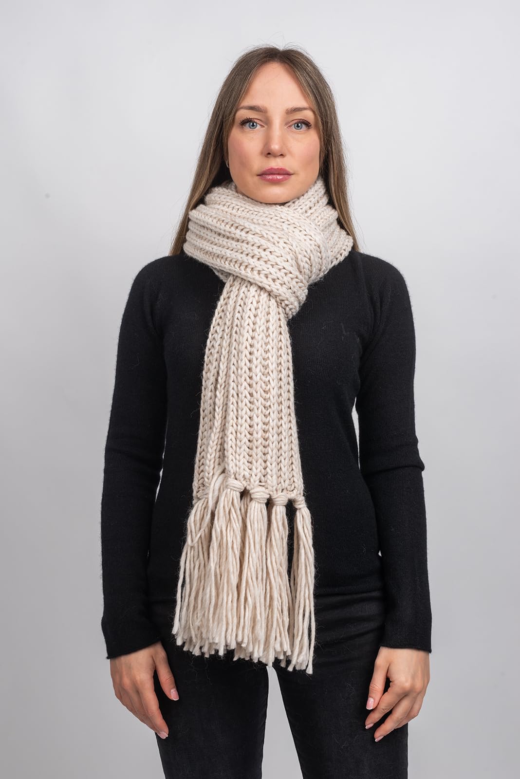 dalle-piane-cashmere-schal-alpaka-mix-beige-220x25-geschenkbox image 2
