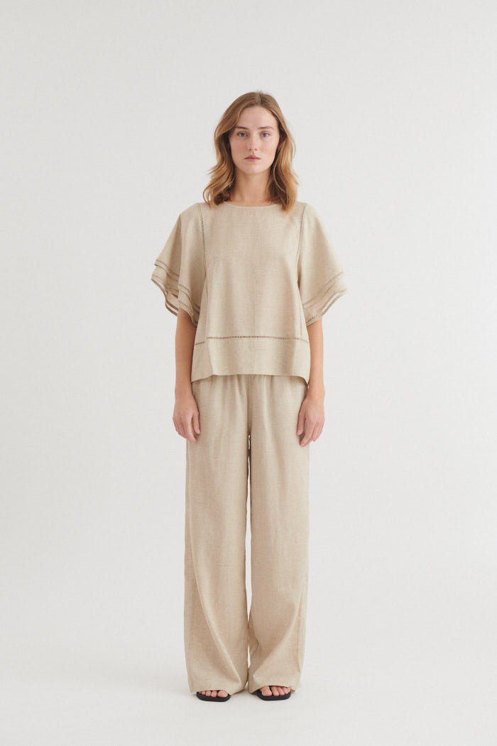 basic-apparel-carina-ss-bluse-natural-leinen-viskose image 5
