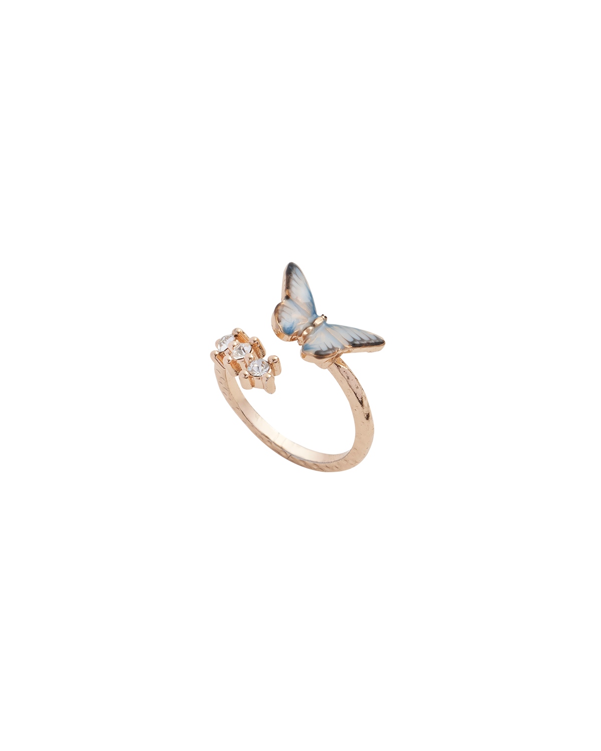 fable-england-enamel-blue-butterfly-ring-blau-verstellbar image 1