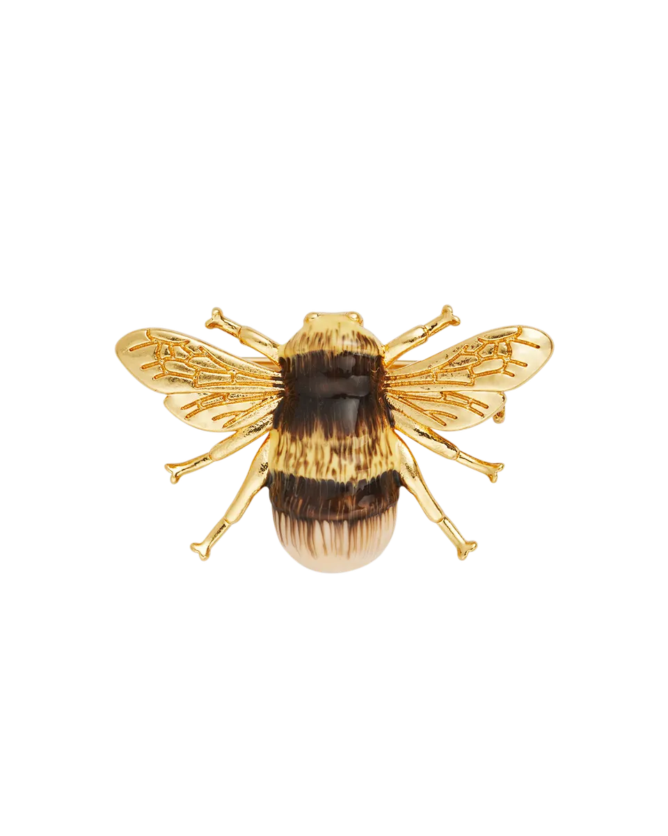 fable-england-honey-bee-brooch-brosche-gold-biene-22ct image 1