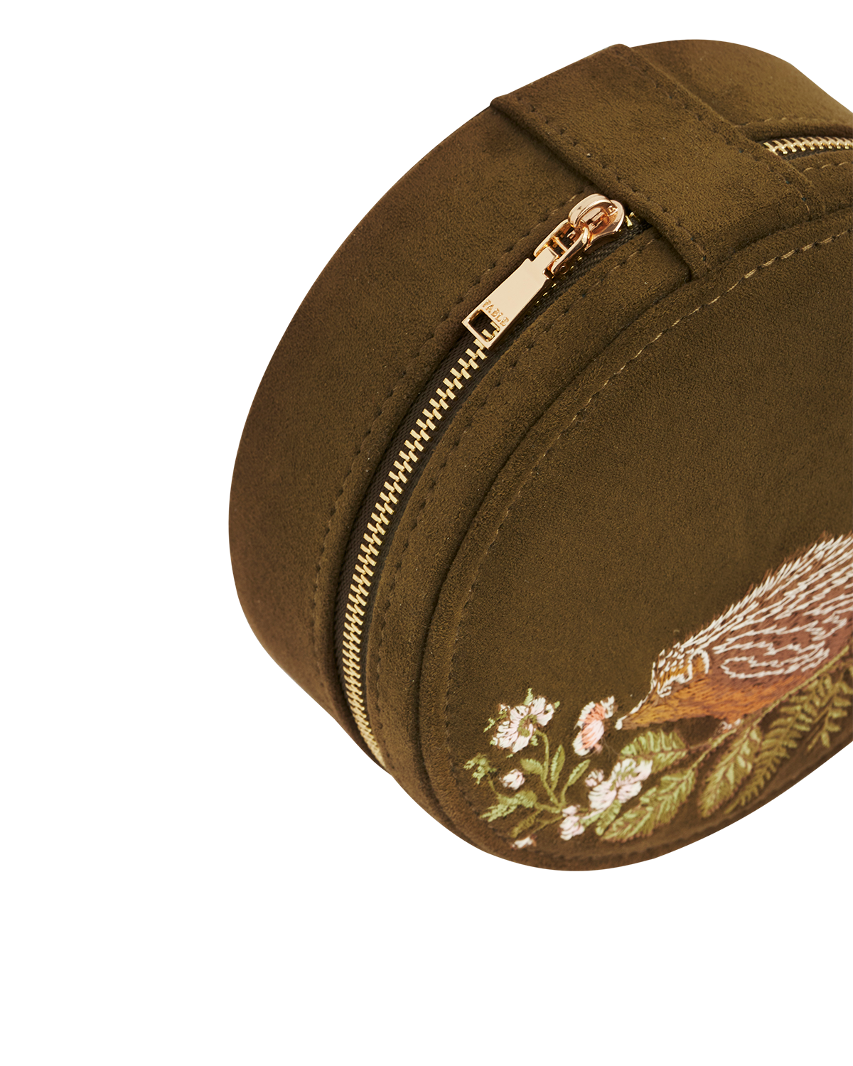 fable-england-igel-schmuckkasten-rund-khaki-wildleder-bestickt image 8