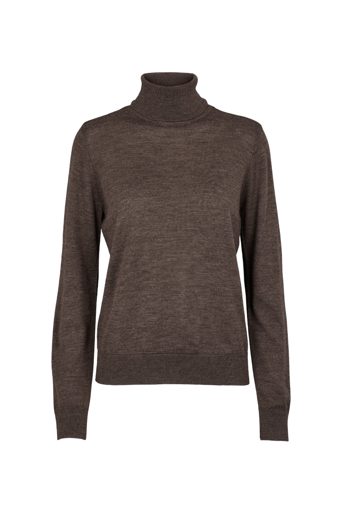 basic-apparel-vera-roll-neck-pullover-brown-mel-merino image 1