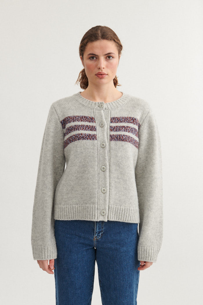 basic-apparel-anche-cardigan-strickjacke-grau-100-wolle image 1