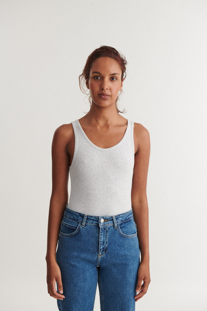 basic-apparel-ludmilla-tank-top-light-grey-mel-bio-baumwolle image 1