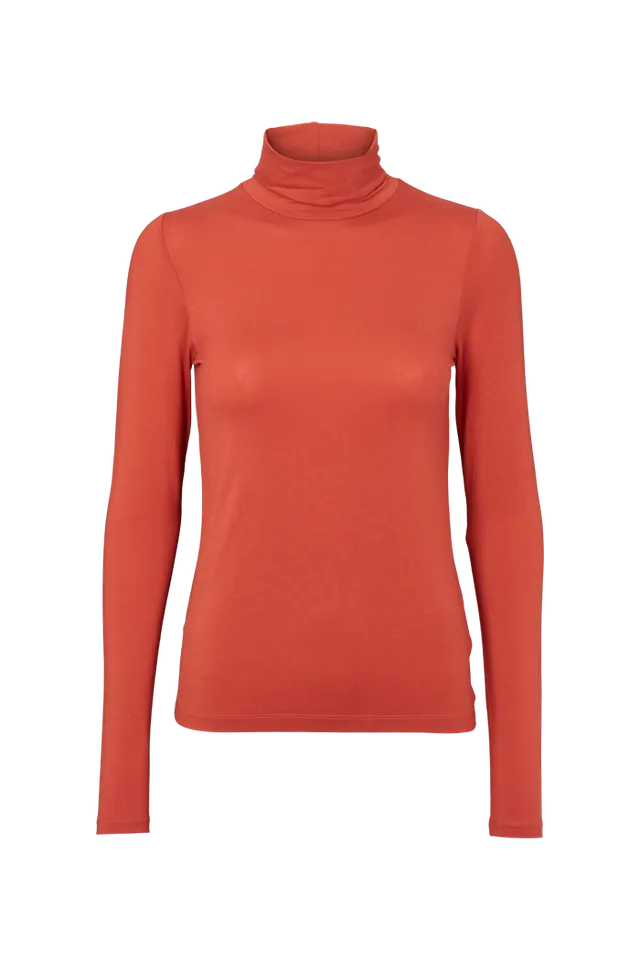 basic-apparel-joline-t-neck-rollkragenshirt-cinnabar-slim-fit image 1