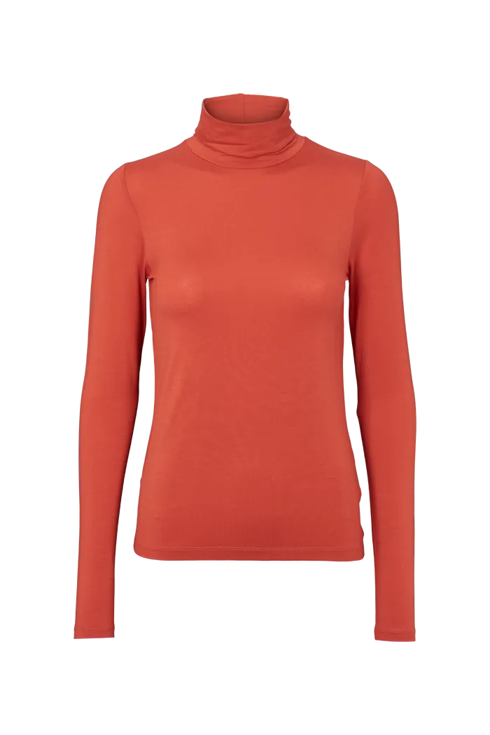 basic-apparel-joline-t-neck-rollkragenshirt-cinnabar-slim-fit image 1