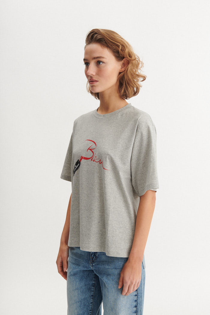basic-apparel-raja-tee-bisou-shirt-grey-melange-oversized image 2