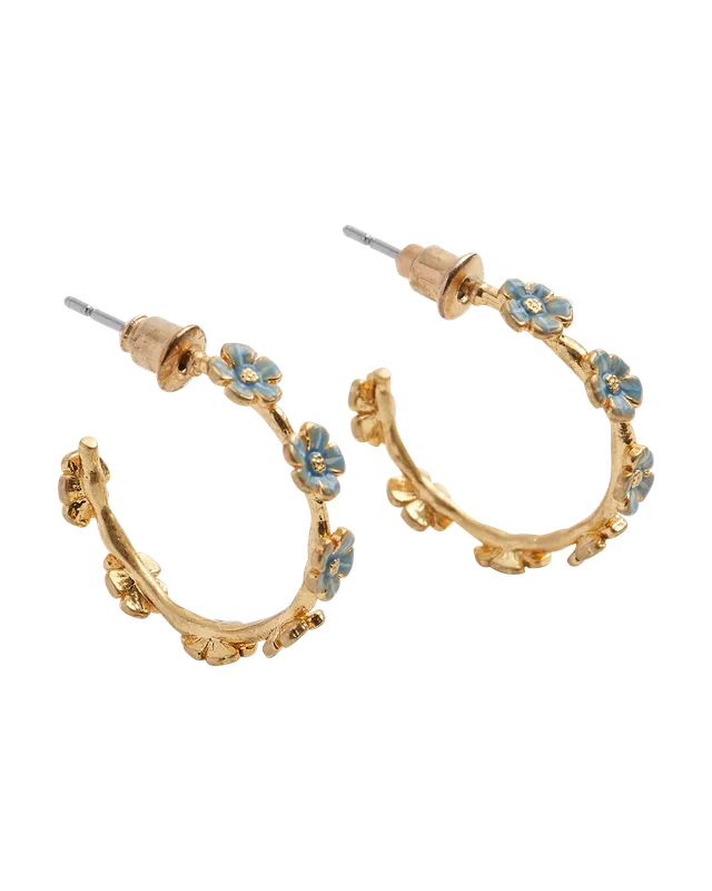 fable-england-forget-me-not-stud-hoop-ohrringe-gold image 1